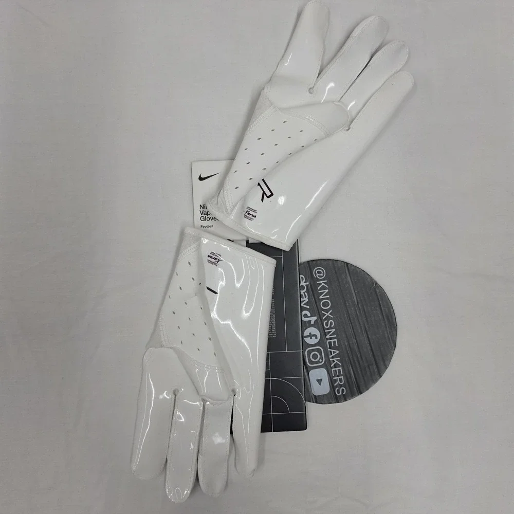 Nike Vapor Jet Football Gloves White Maroon/Burgundy Men's Size XLarge